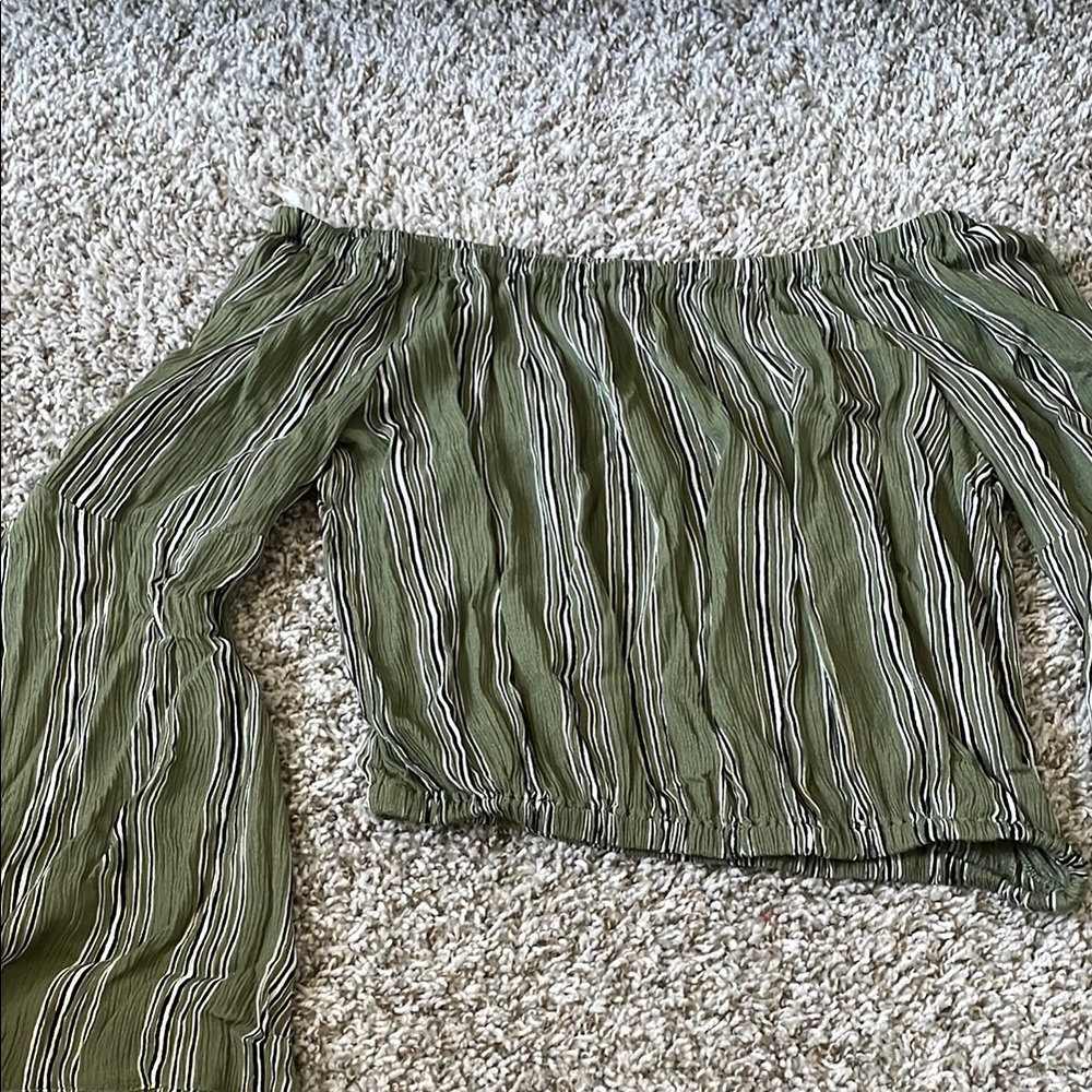 Green Off-Shoulder Blouse